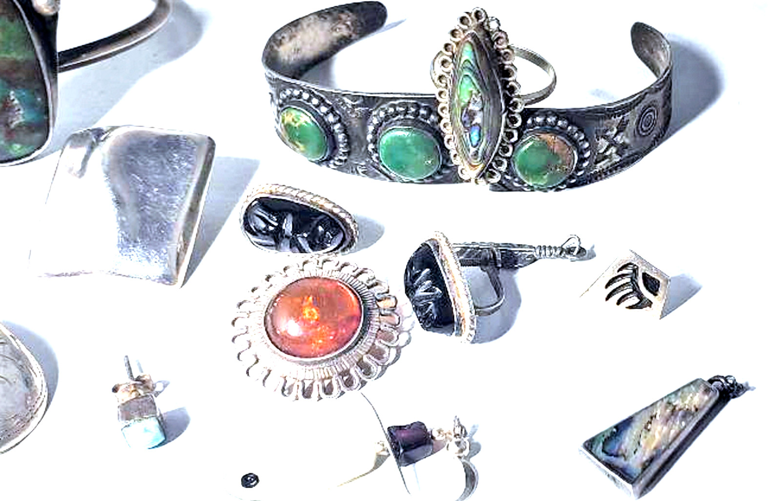 Vtg Sterling Silver SOUTHWEST Mexi Harvey Mixed Wear Repair Harvest Scrap 114 G