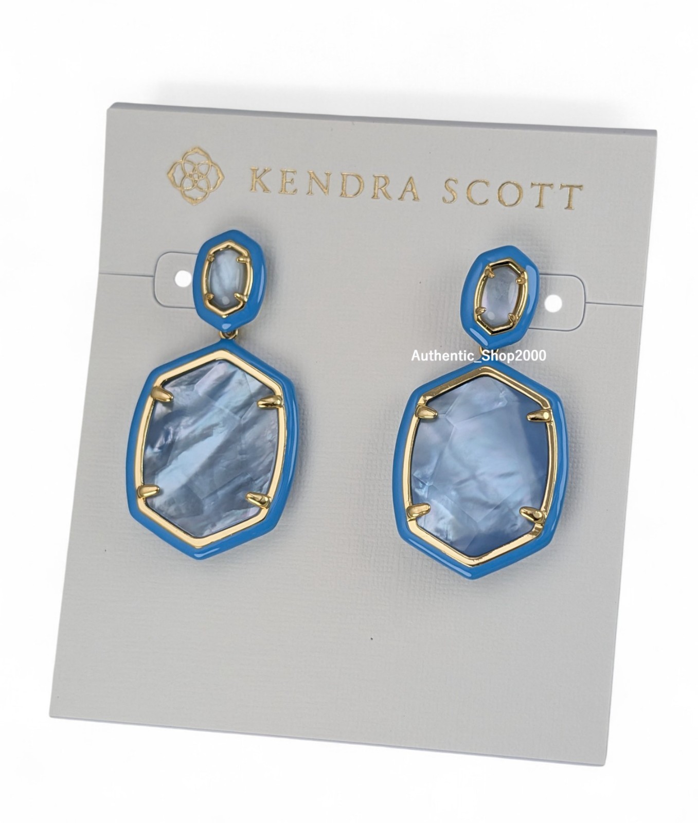 New 100% Authentic KENDRA SCOTT Periwinkle Illusion Daphne Frame Drop Earrings
