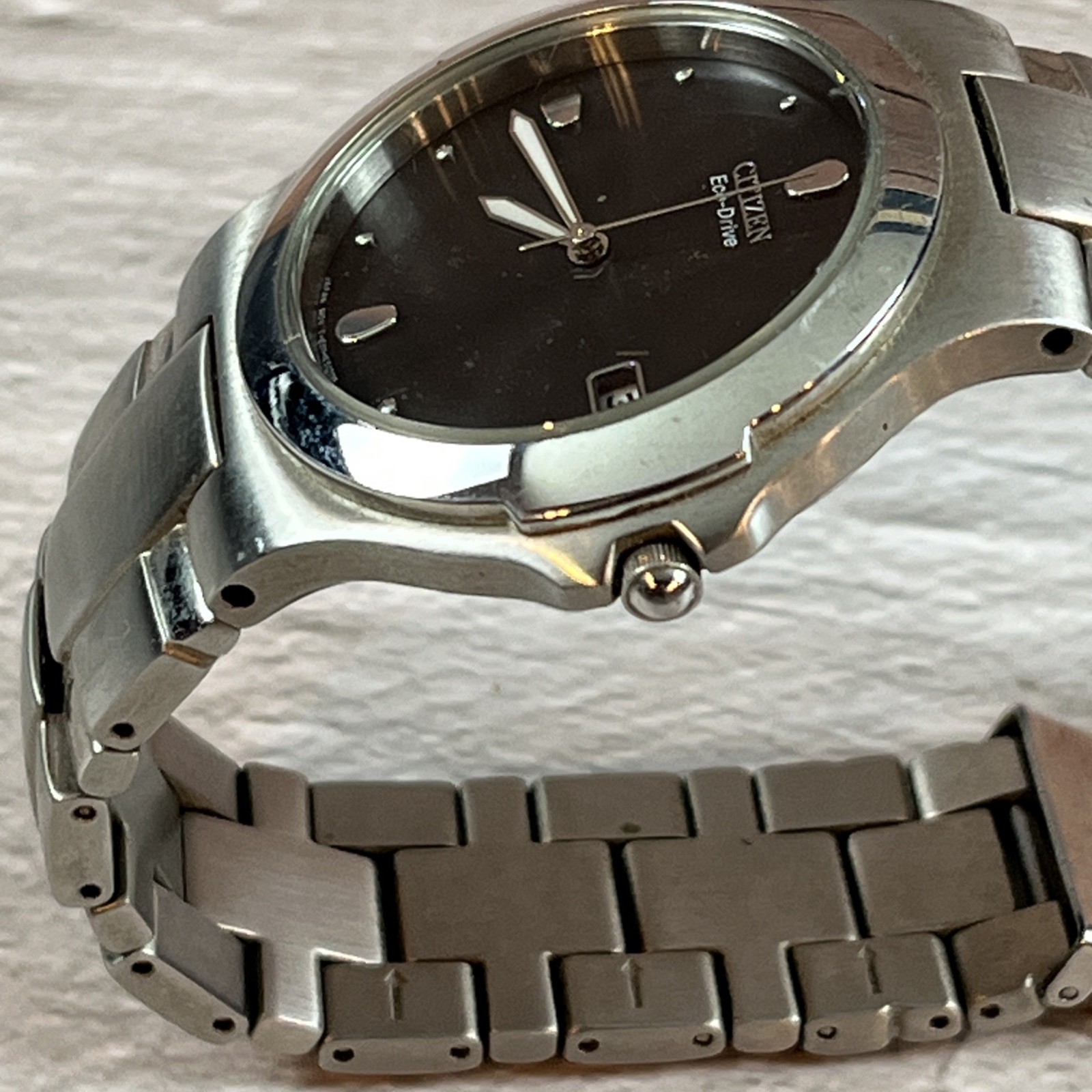 Citizen Eco-Drive Men’s Stainless Steel Watch E111-K16750 Solar Black Dial