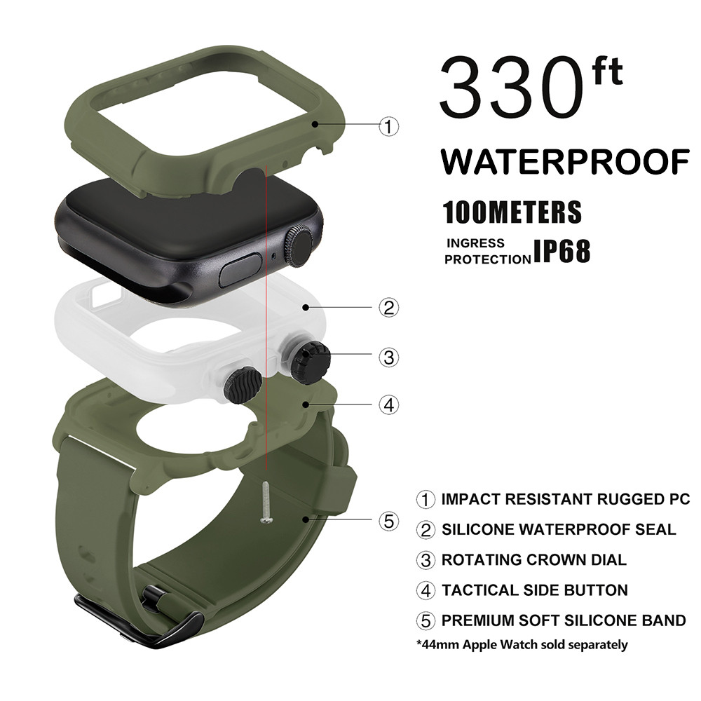 Waterproof Rugged Band & Cover For Apple Watch Series 1/2/3/4/5/6/SE 42/44/45mm