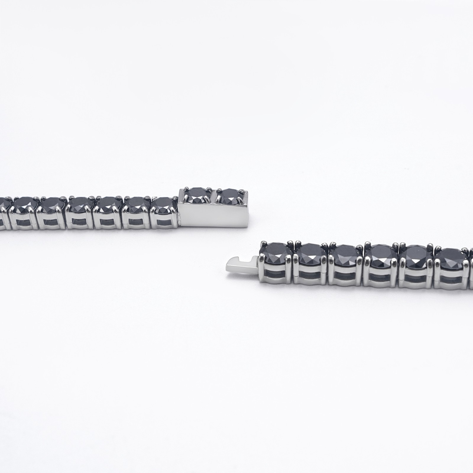New 4-5mm Black Moissanite Tennis Chain 316L Stainless Steel Bracelet Necklace