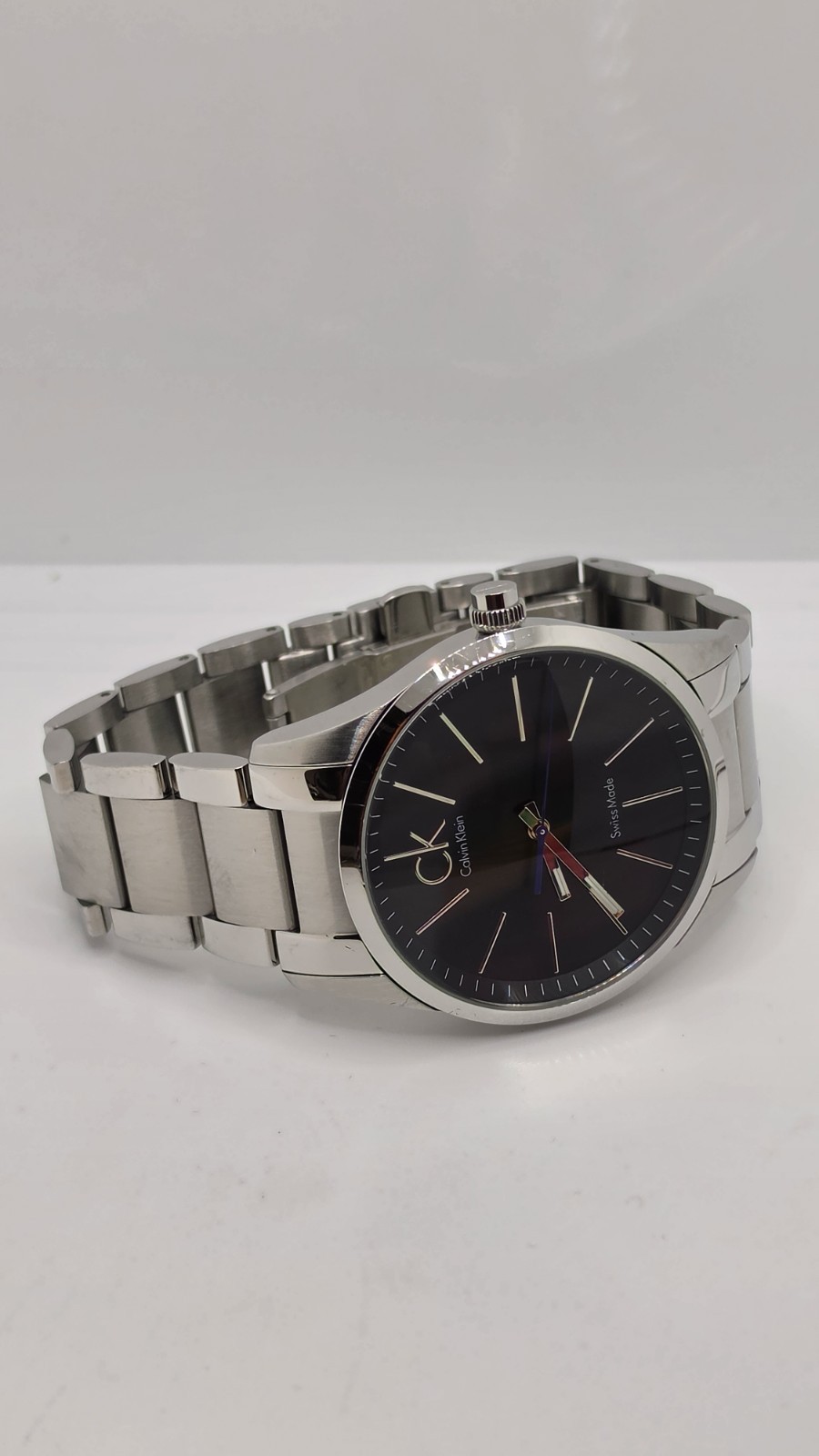 Calvin Klein CK Swiss Made Men’s Watch 44mm Black Dial New Battery 10 Bar Runs