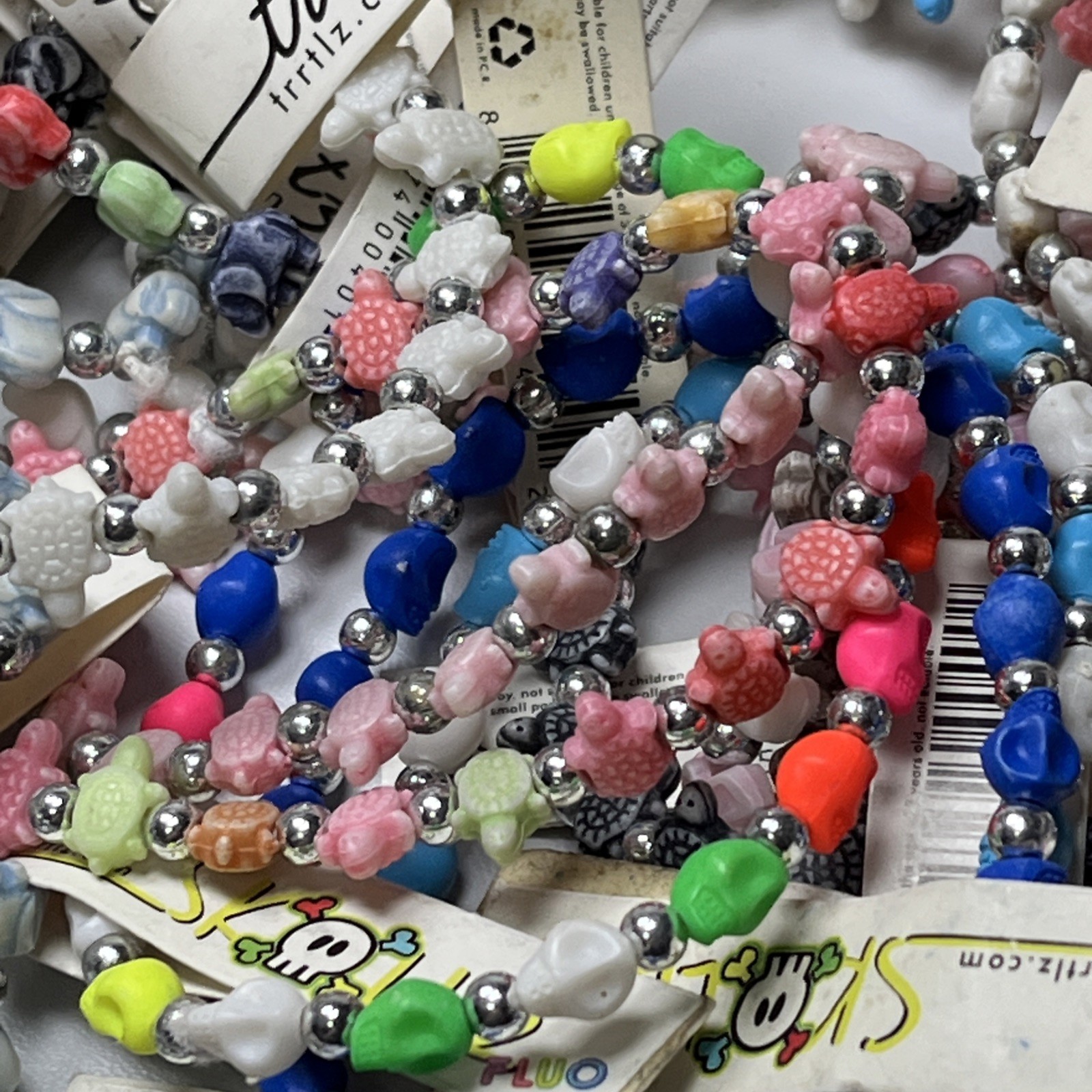 Lot Of 100 Trrtlz Kids Stretch Bracelets Mixed colors and Styles