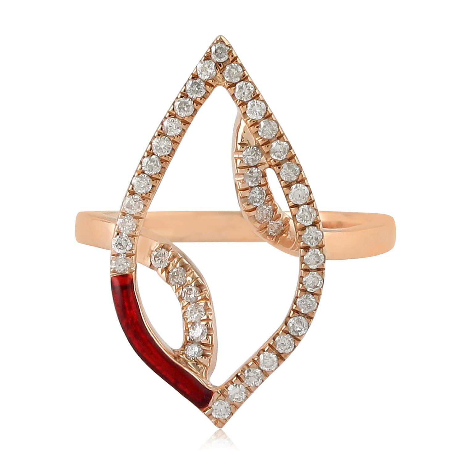 Antique Jewellery Ring Natural Diamond Cocktail Ring 14k Rose Gold Jewelry