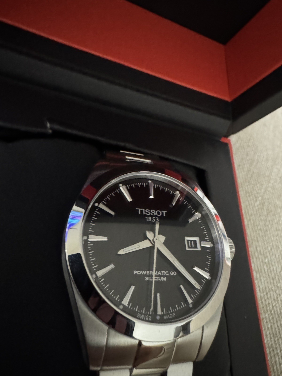 Tissot Gentleman Men’s Power Automatic 80 Black Dial Watch – T127.407.11.061.01