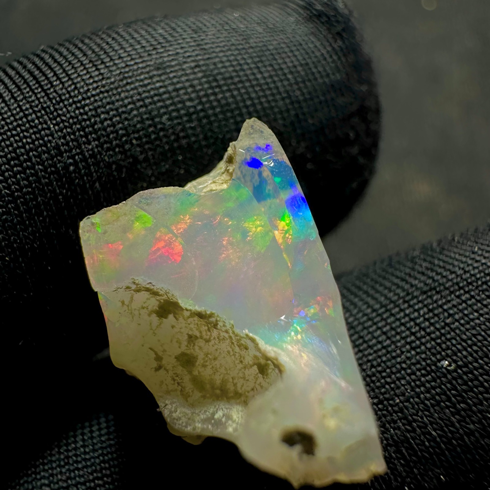 Natural White Ethiopian Opal Rough, Rainbow Fire Raw Opal, Play Of Color Opal