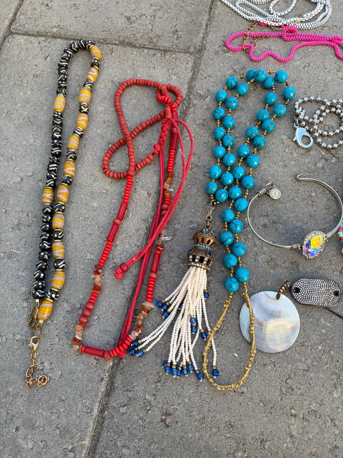 Colorful fashion jewelry mixed lot including Anthropologie, Twine & Twig