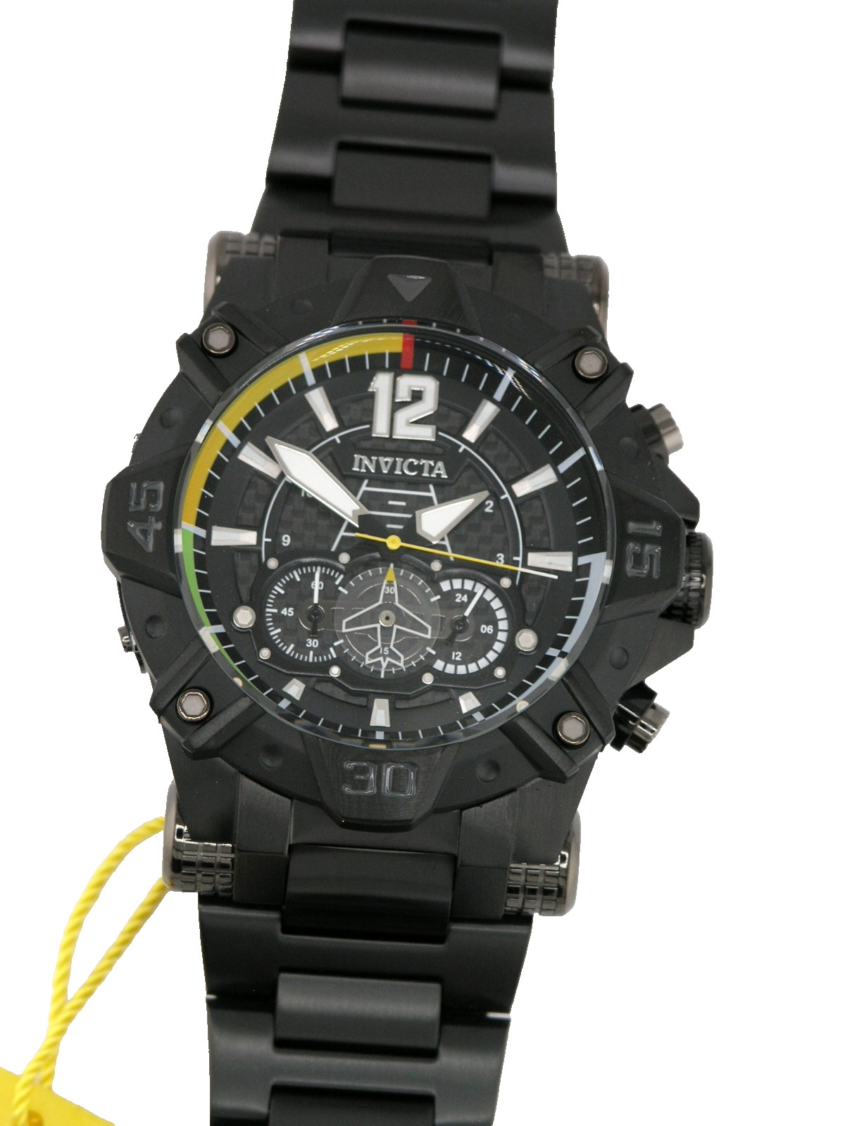 NEW INVICTA 40170 AVIATOR CHRONOGRAPH BLACK CARBON FIBER DIAL STEEL 52MM