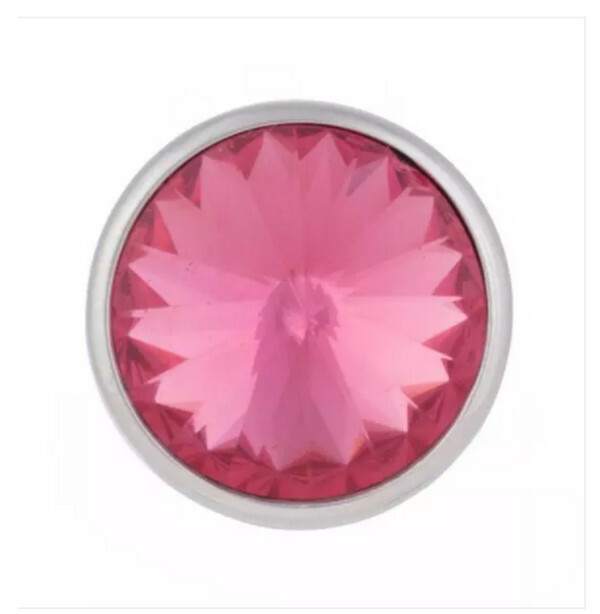 Mini Snap Jewelry Dark Pink Rhinestone Stud fits 12mm Petite Ginger Charm