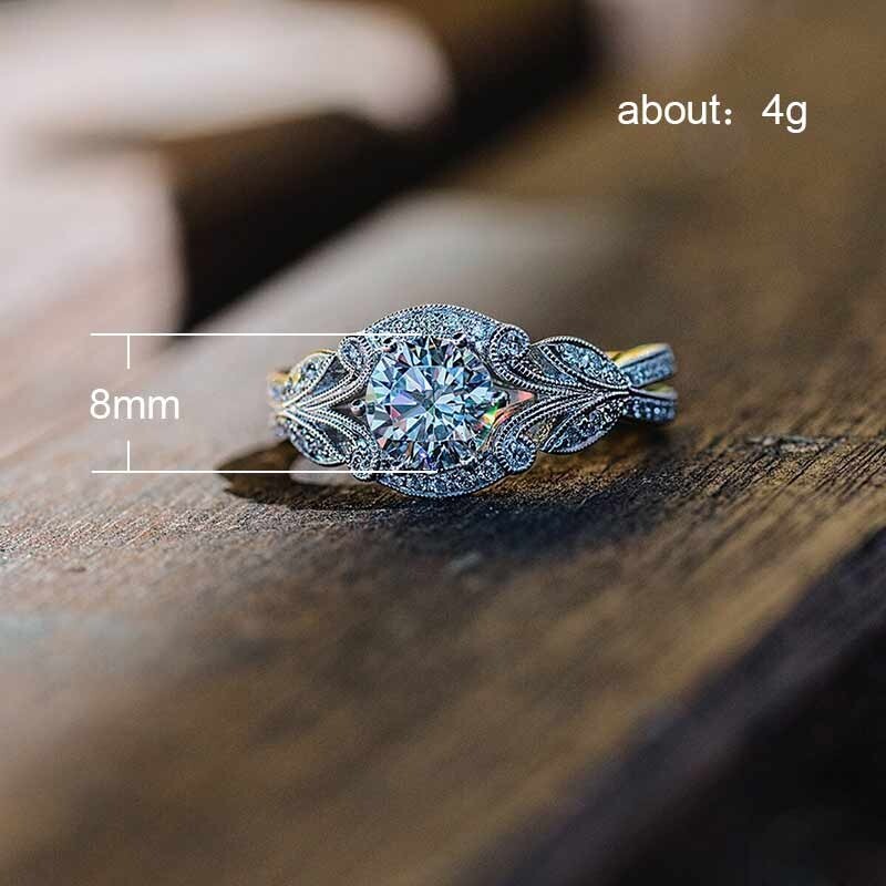 Authentic Vintage Style Engagement Ring Silver Plated 1.95 CT Simulated Diamond