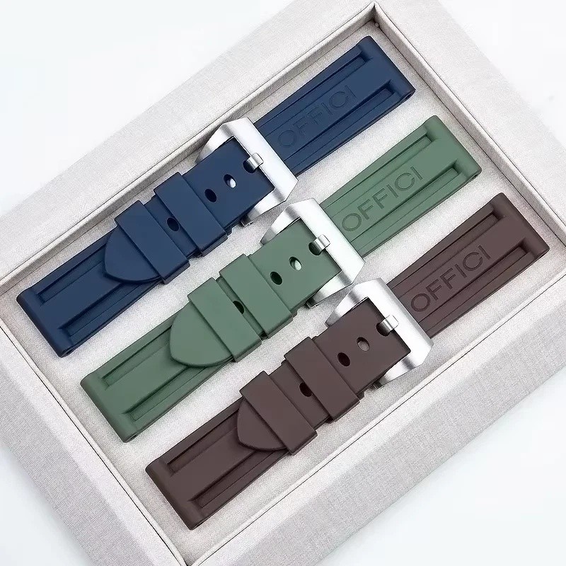 22mm 24mm FKM Fluoro Rubber Watch Band Watch Strap Fits Panerai PAM616/441/312