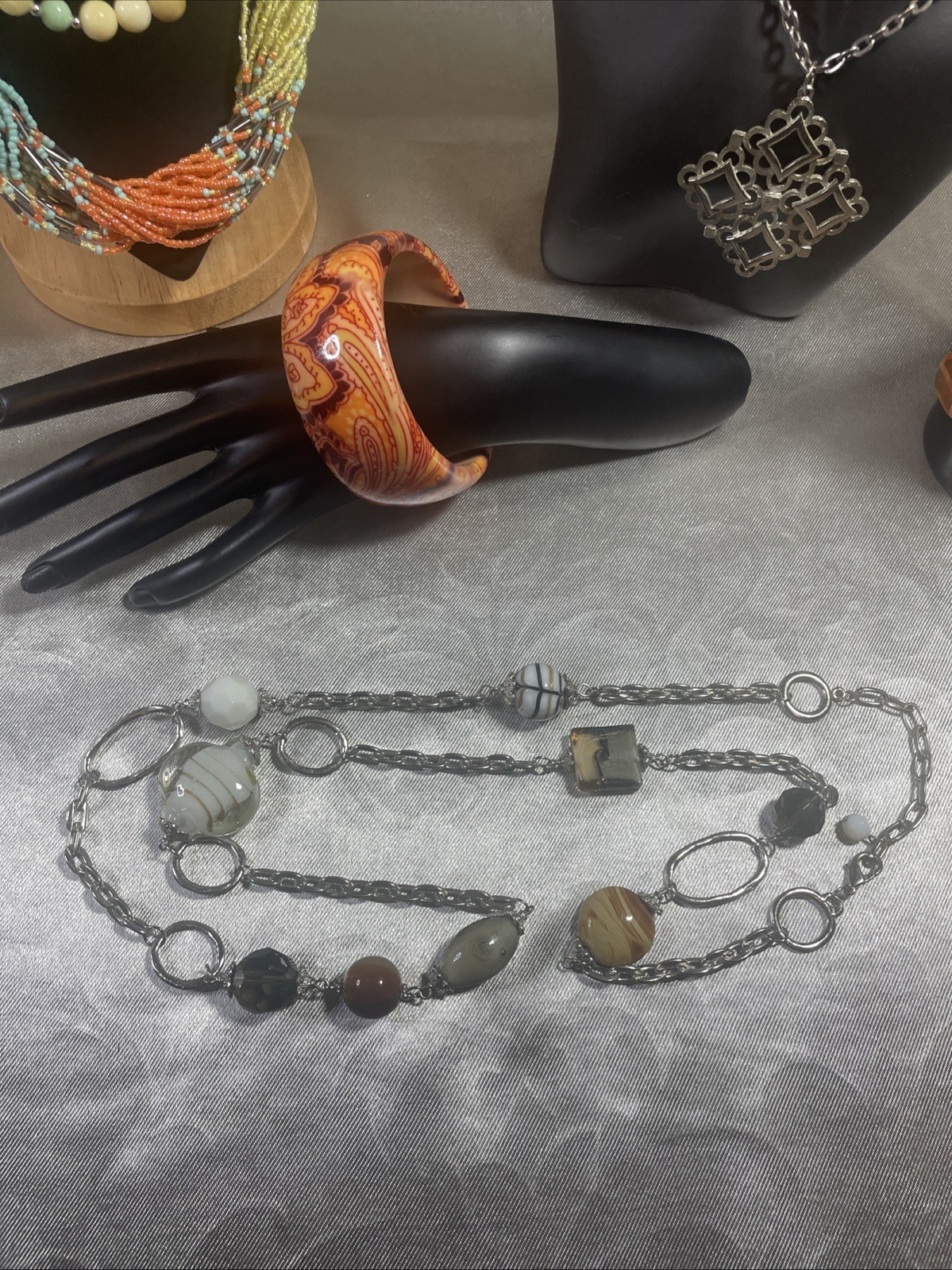Semi-precious/Glass Jewelry Lot/Beautiful Grouping/All In Great Condition.