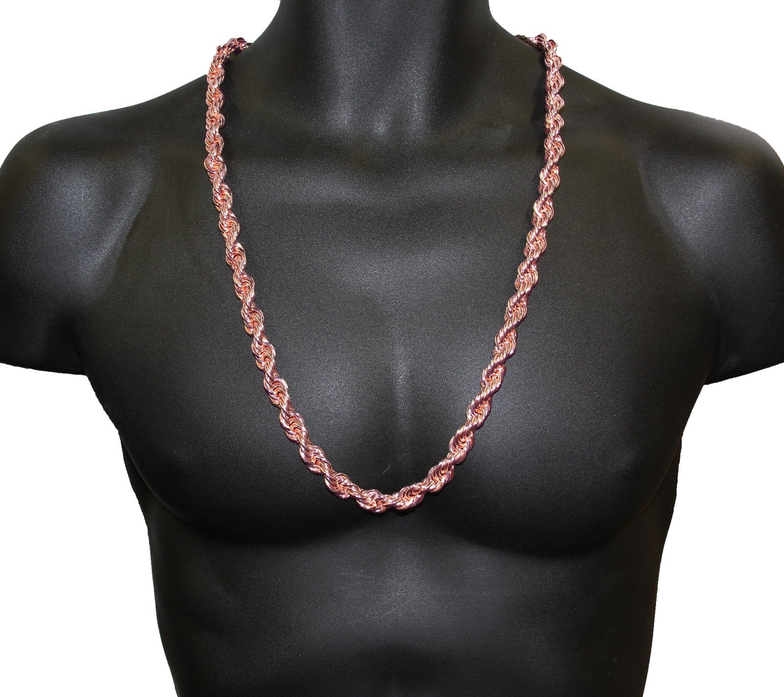 Mens Dookie Rose Gold Plated 10mm Rope Chain Necklace 30″ hip hop