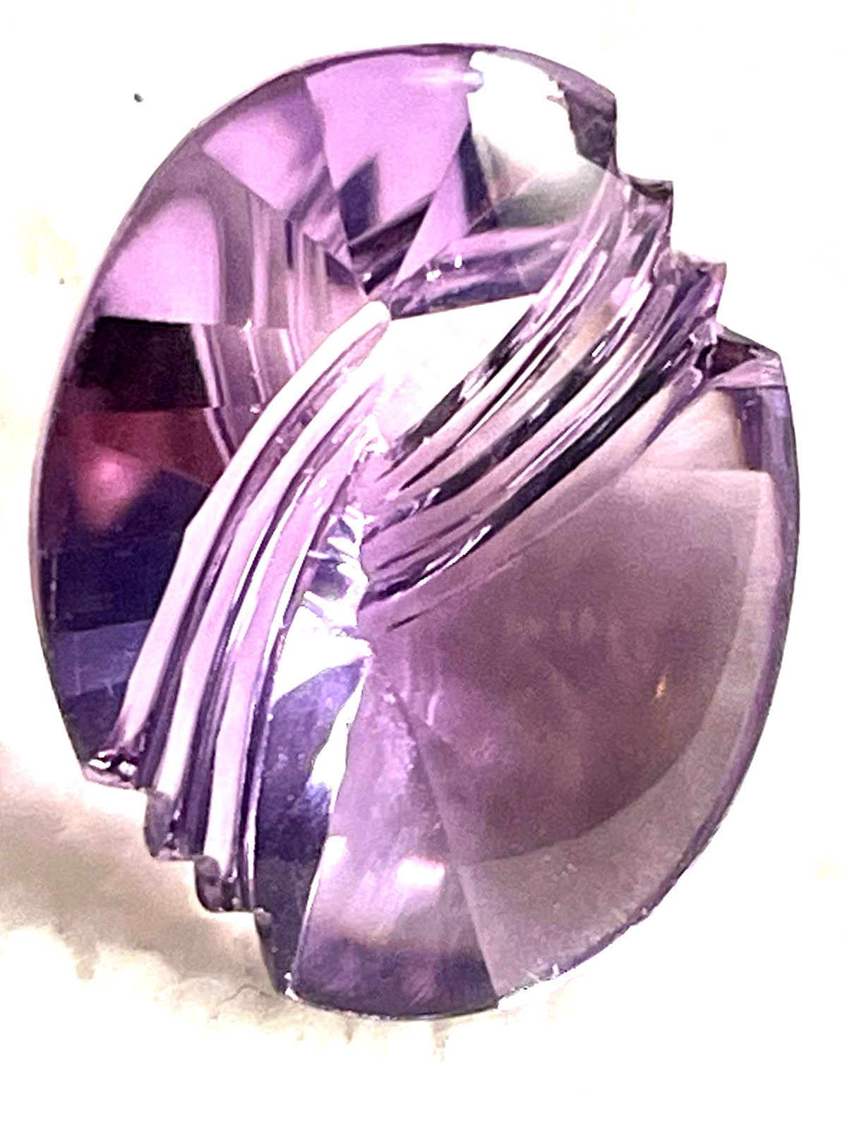 Beautiful Rose de France Quartz Gemstone,Special Laser Cut,11.75cts,19.5X15.2 mm