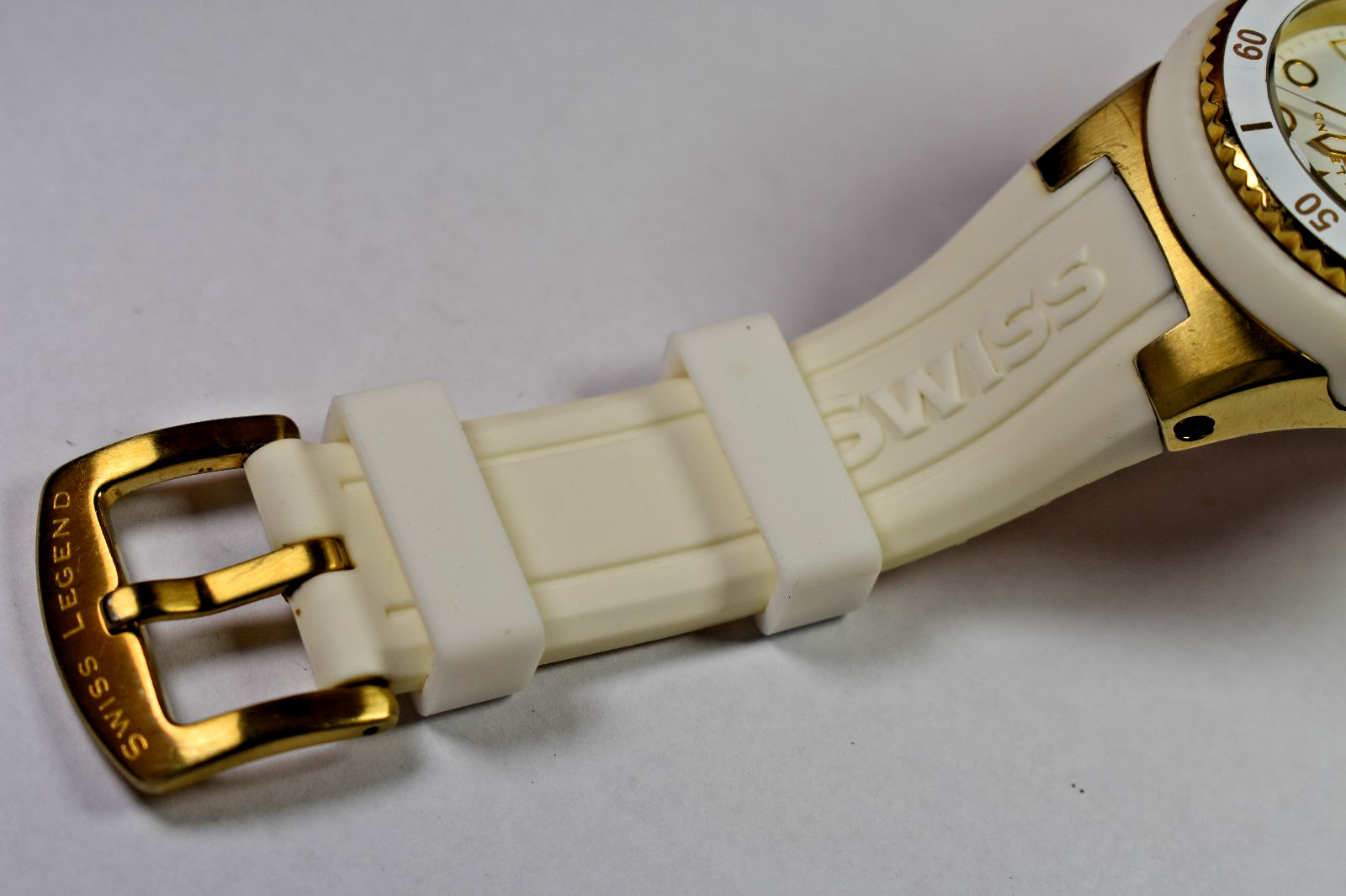 Swiss Legend Neptune Women’s White/Gold Watch w/ Date NEW BATTERY!