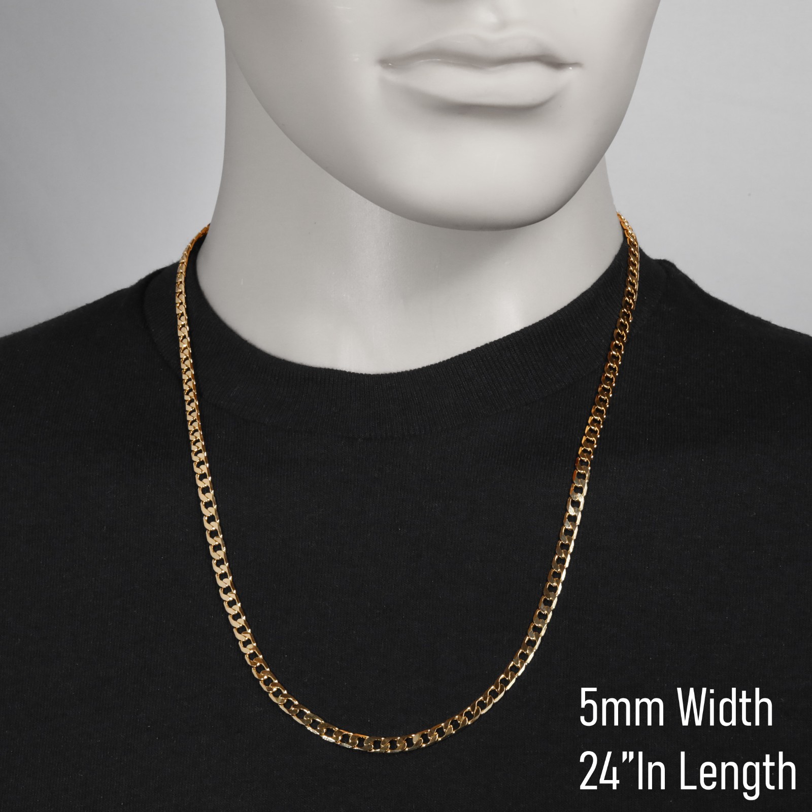 14k Cuban Chain Necklace 5mm A1r Silver Stardust Fashion Basketball Gold Plated