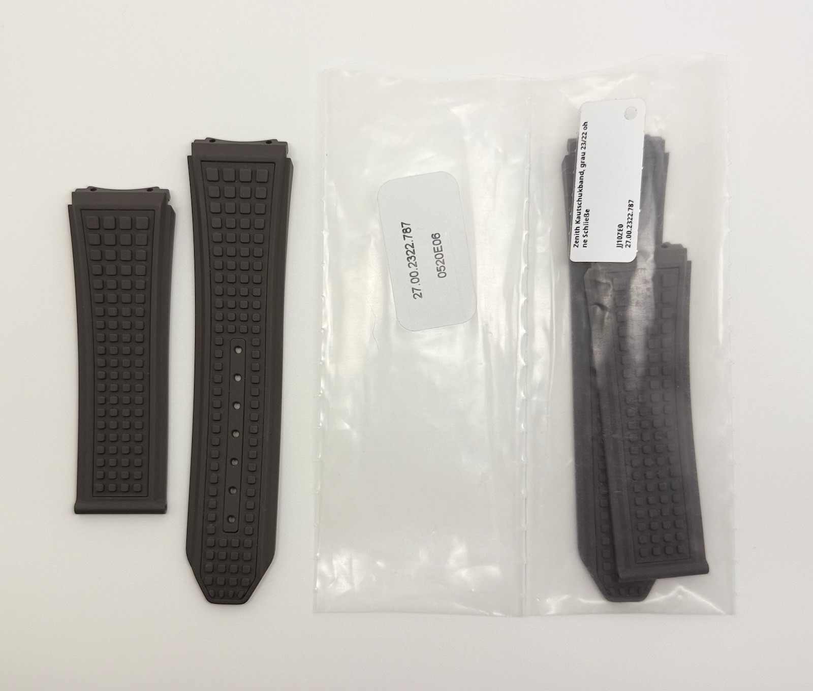 Zenith Defy 21 23mm x 22mm Gray Rubber Watch Strap Band 2322-787 Authentic OEM