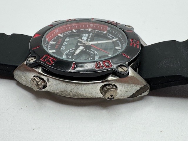 Men’s J-AXIS BG1046 Ana+Digi Quartz Sport Watch New Battery