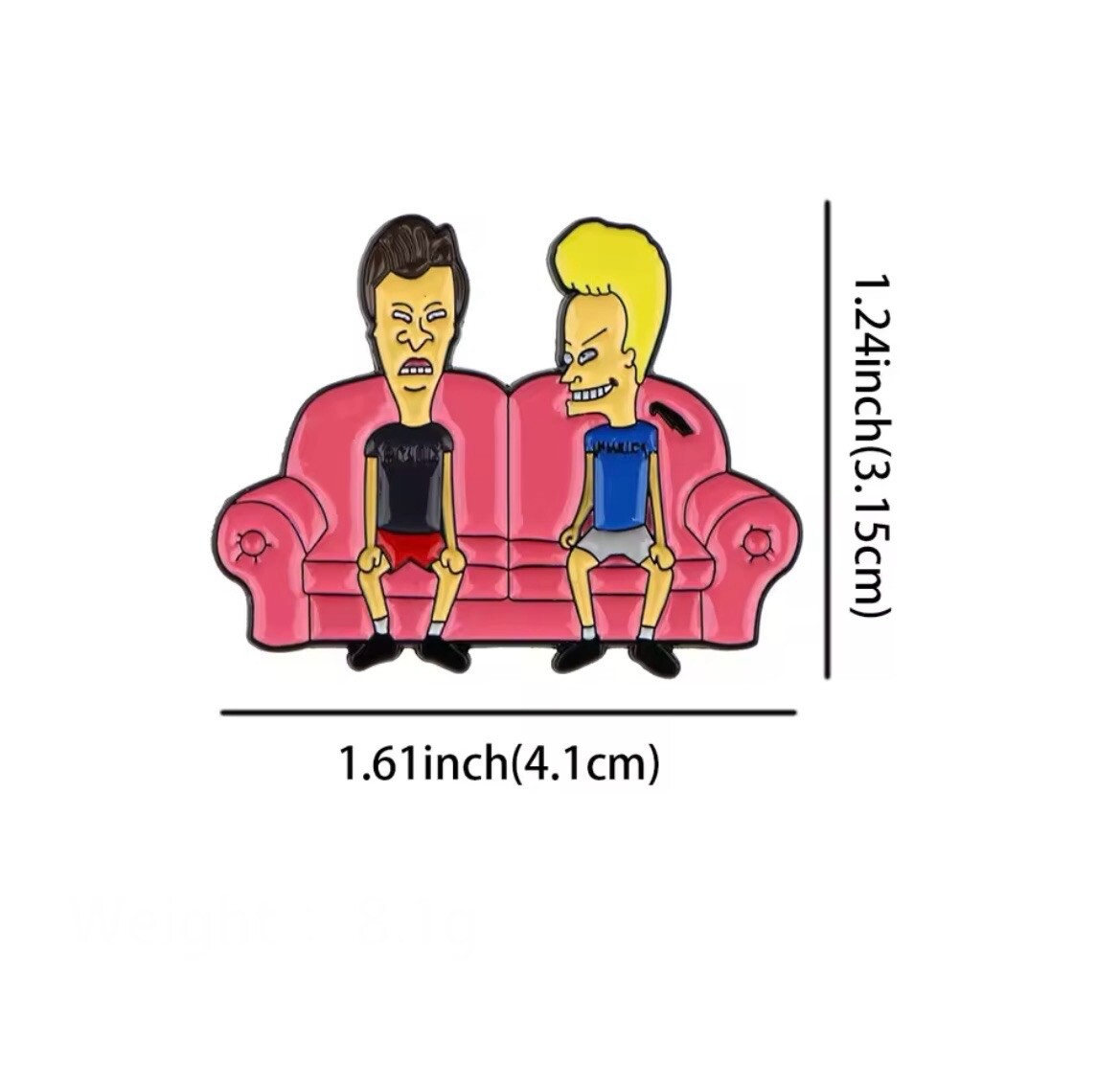 Beavis And Butthead Couch Style Pin Rubber Pin Backer Fun Pin Brooch Enamel Mtv