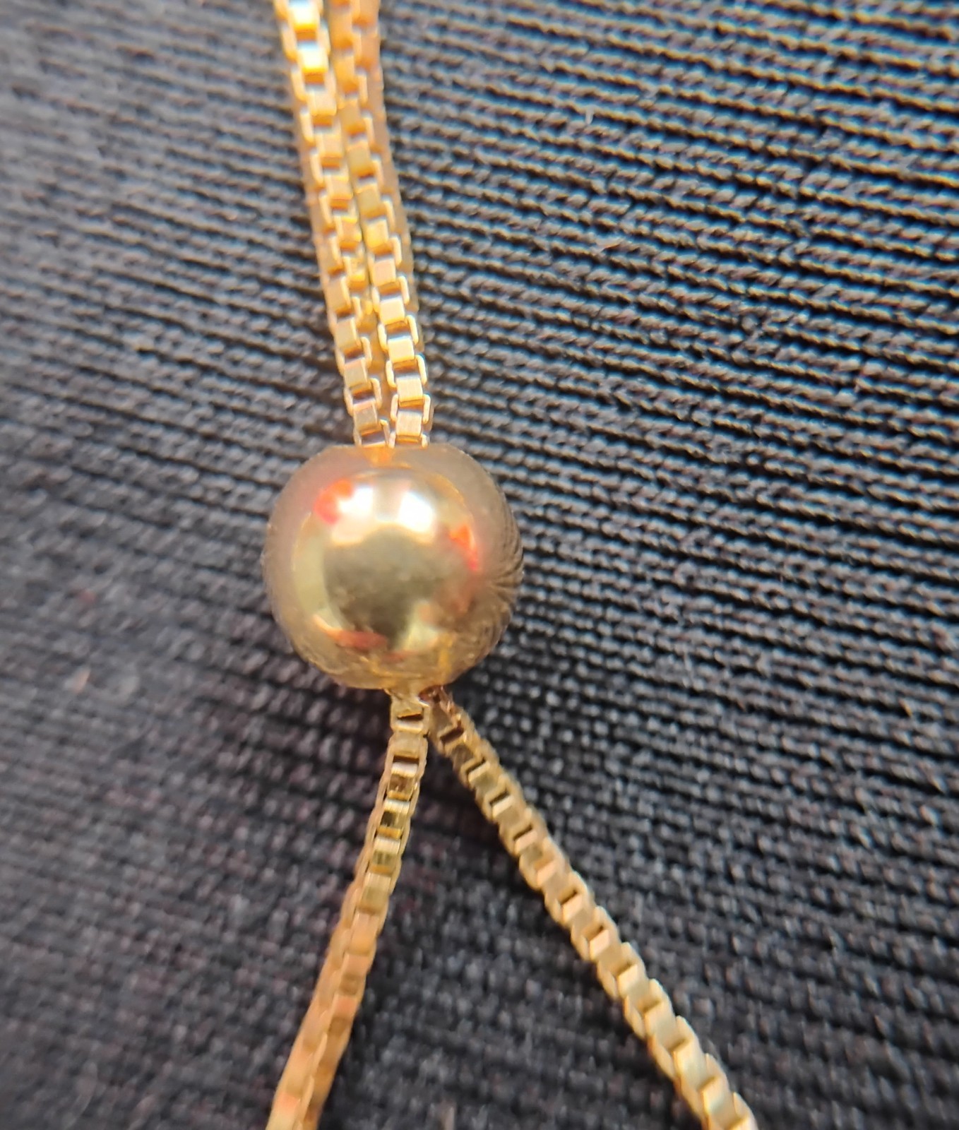 14k Yellow Gold 17″ 0.5mm Box Chain Link Necklace Y-Drop 4.5mm Teardrop Tassel