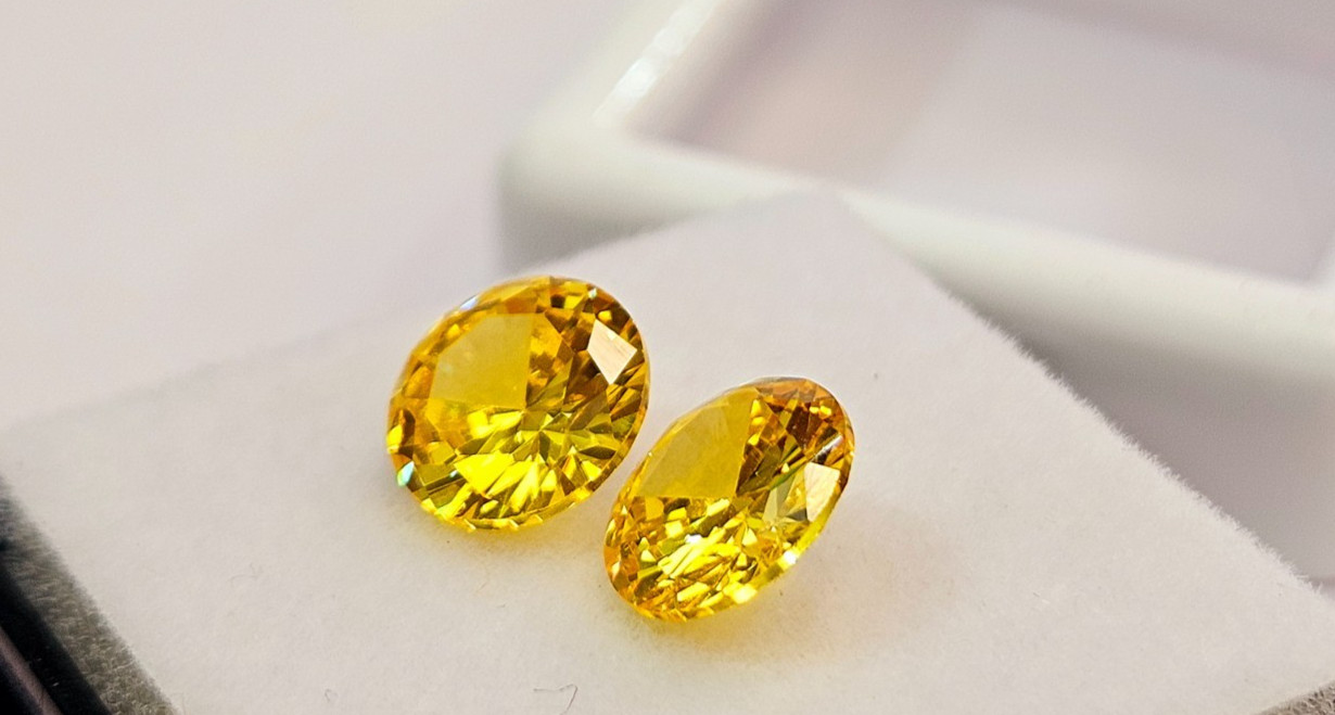 Yellow Zircon Round Cut 3+ Ct Pair For Earring Making Loose Gemstone