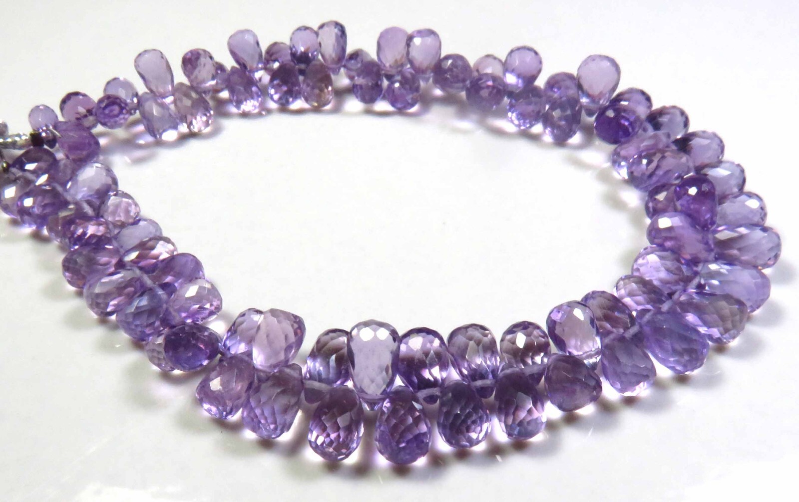 Top Amethyst Faceted Beads 8″Strand Natural Gems Teardrop Beads 6-8.5mm LC-1170