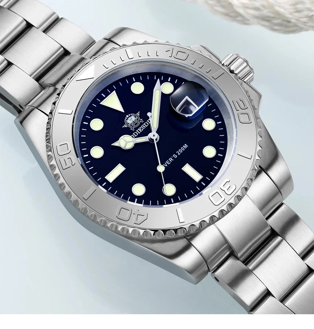 ADDIESDIVE MY-H3-C Men’s Quartz Divers Watch 200M BGW9 Luminous Stainless Steel.