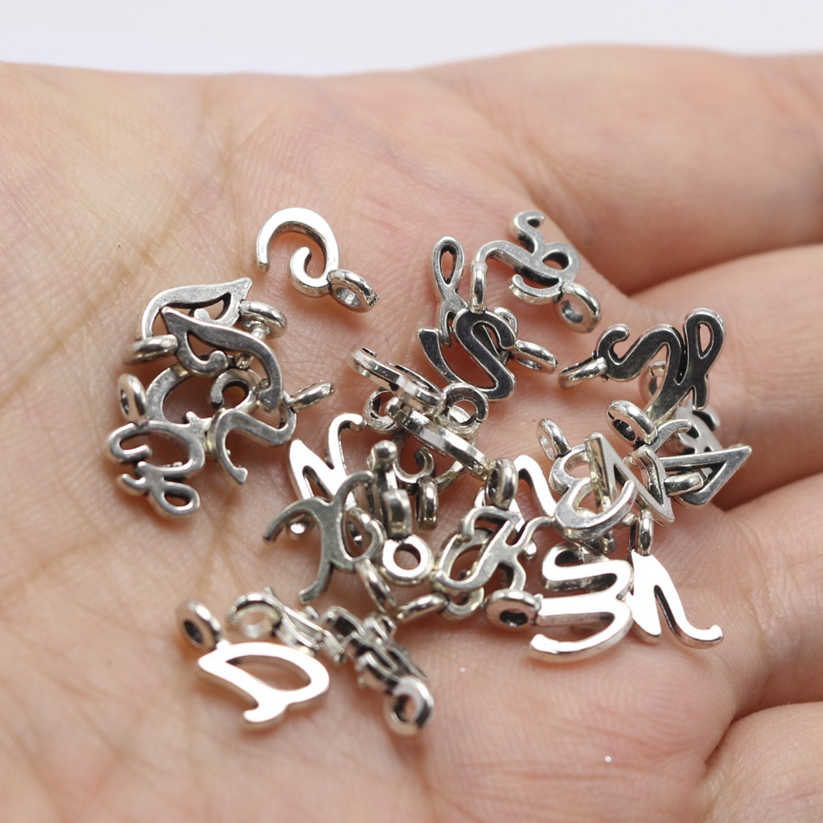 26/52pcs A-Z Mini Alphabet Charms – 10mm Silver Gold Alloy Letter Pendants DIY