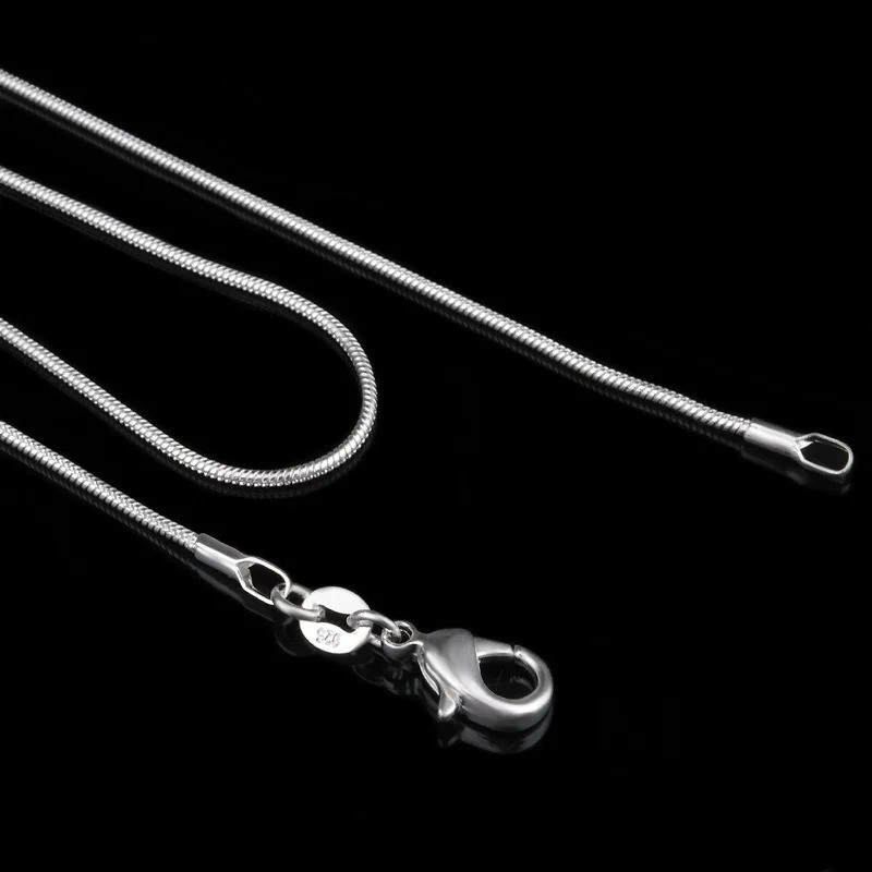 1mm Silver Plated Snake Chain Necklace Choker Smooth Thin Chain for Women – USA