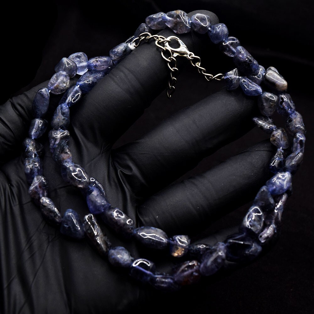 Awesome Ultimate Design Iolite 157.00 Cts Beaded Beautiful Necklace VK 25 E652