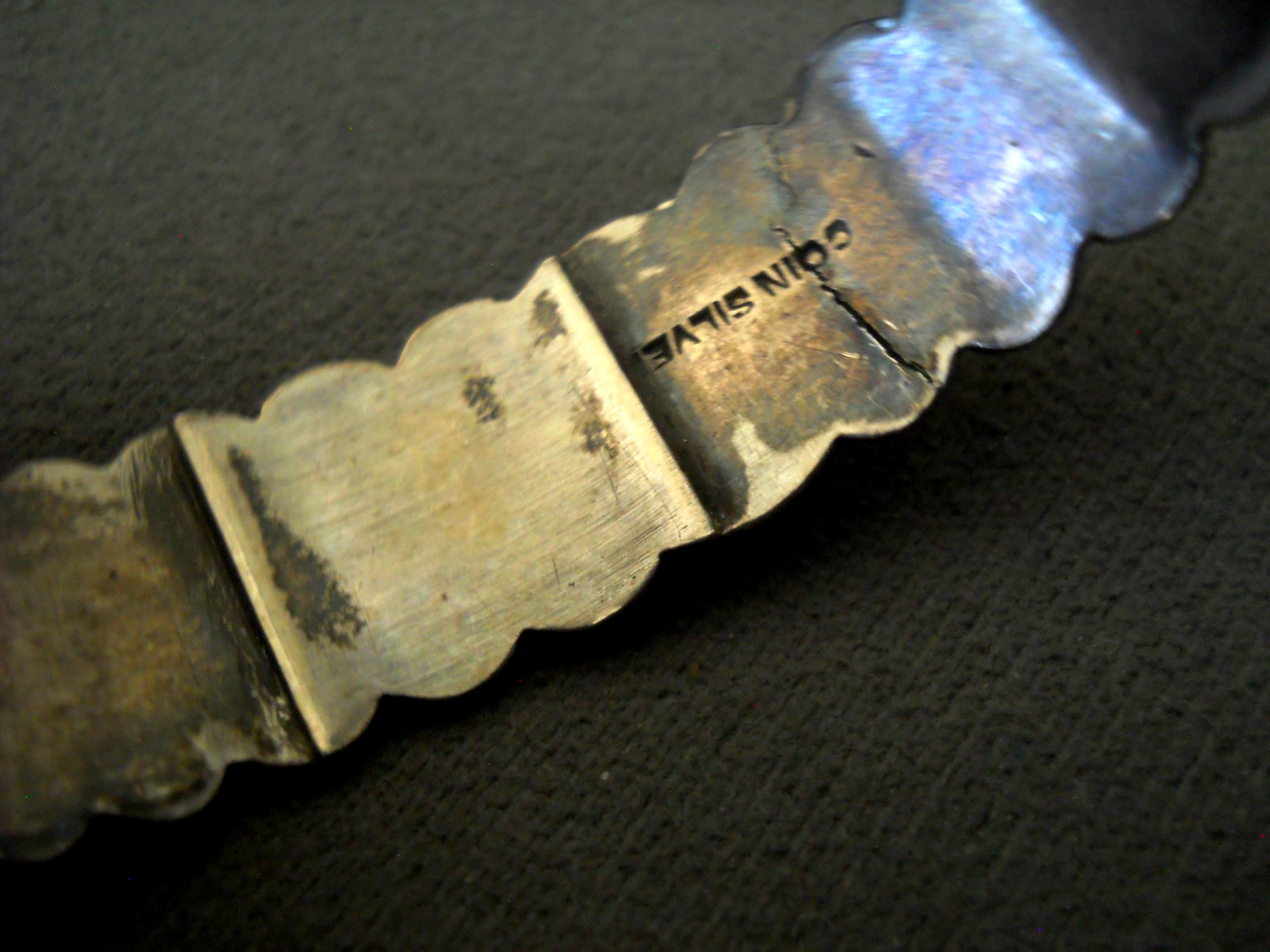 Old Fred Harvey Navajo Cerrillos Turquoise Sterli Silver Cuff Bracelet Stampwork