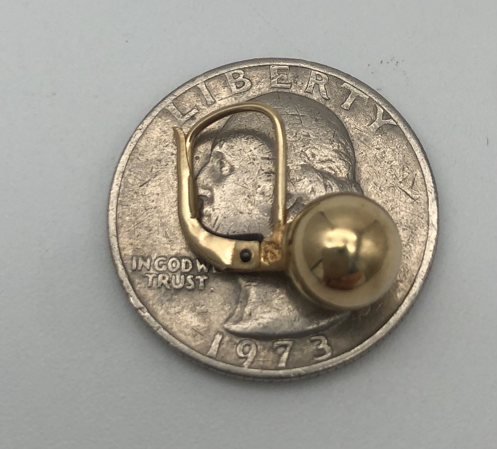 14K Yellow Gold Ball Earrings 7MM Lever Backs 1.1 Grams