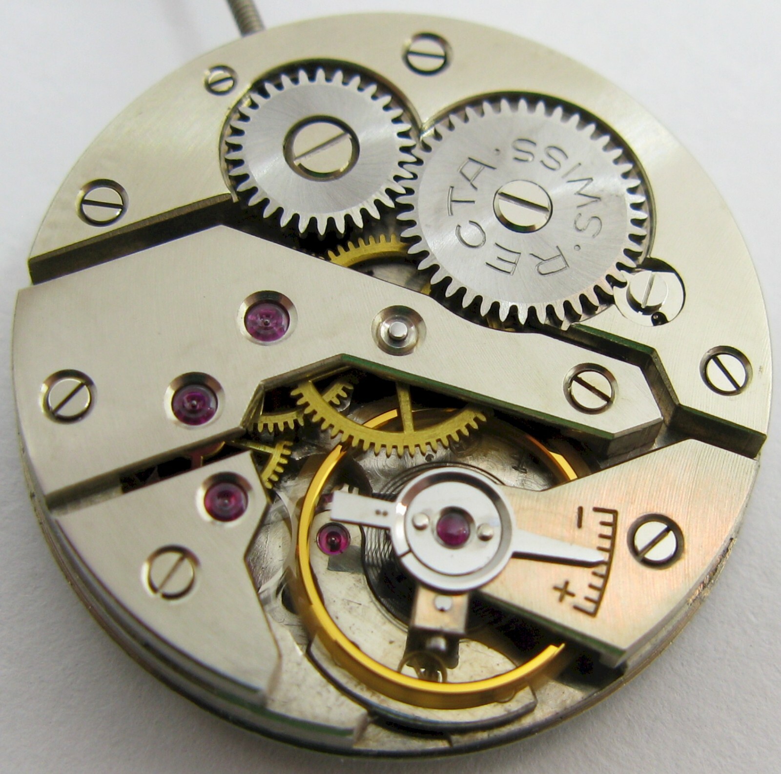 Recta MV F4 15 jewels incomplete manual Watch Movement for parts