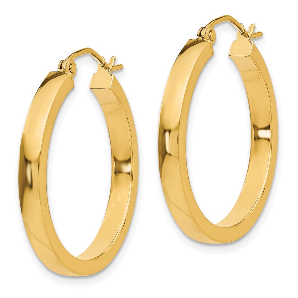 10k Yellow Gold 2x3mm Square Tube Hoop Earrings 1.95g Gift for Mother