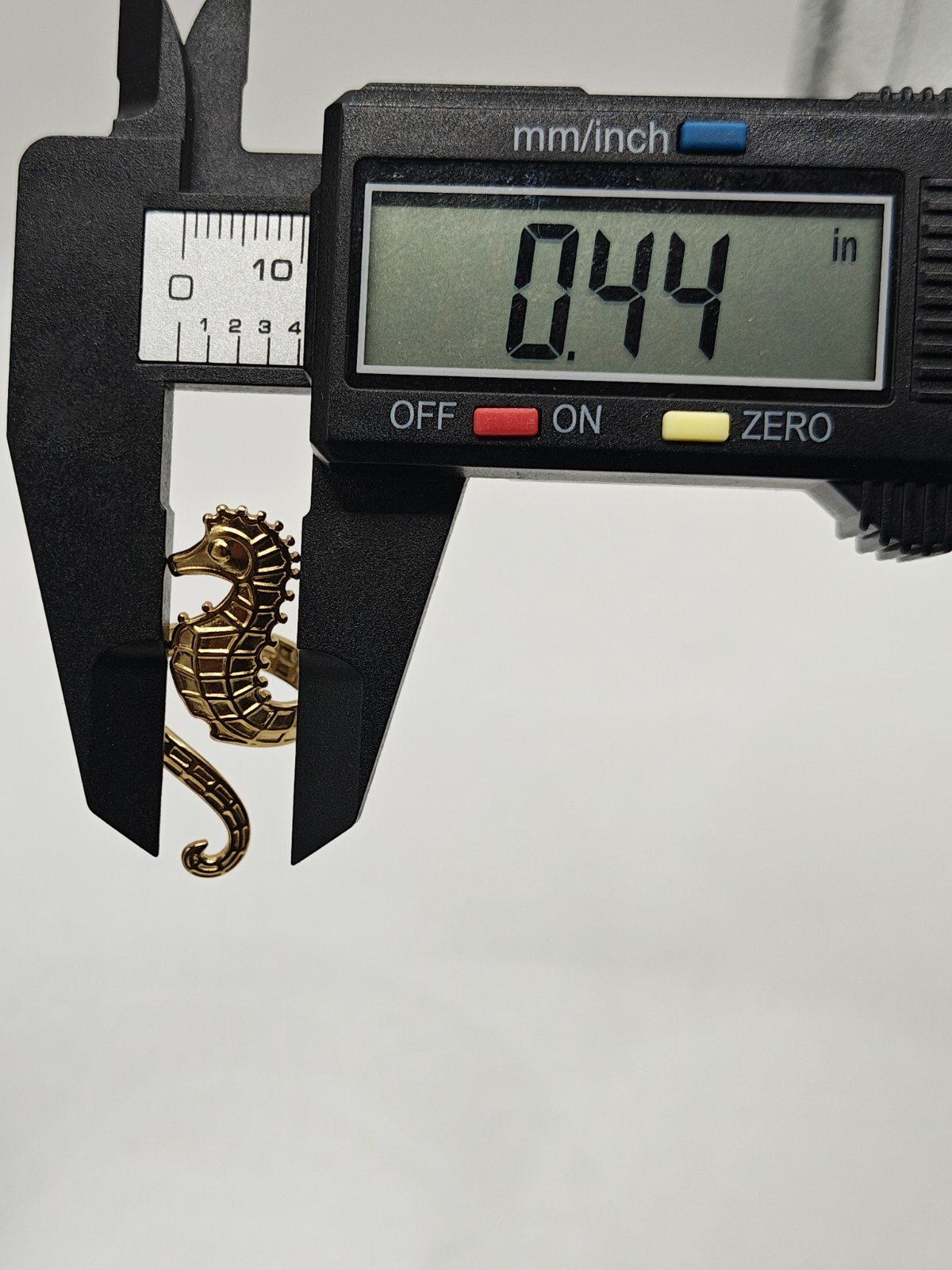18K Gold Plated 304 Stainless Steel Beach Seahorse Adjustable Bypass Ring Size 7