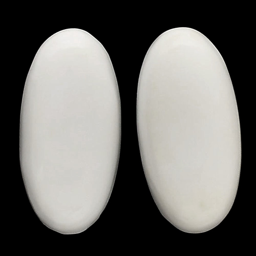 Natural White Opal Pair 10×20.3×5 mm Oval Shape Polished Gemstone LS77-04849