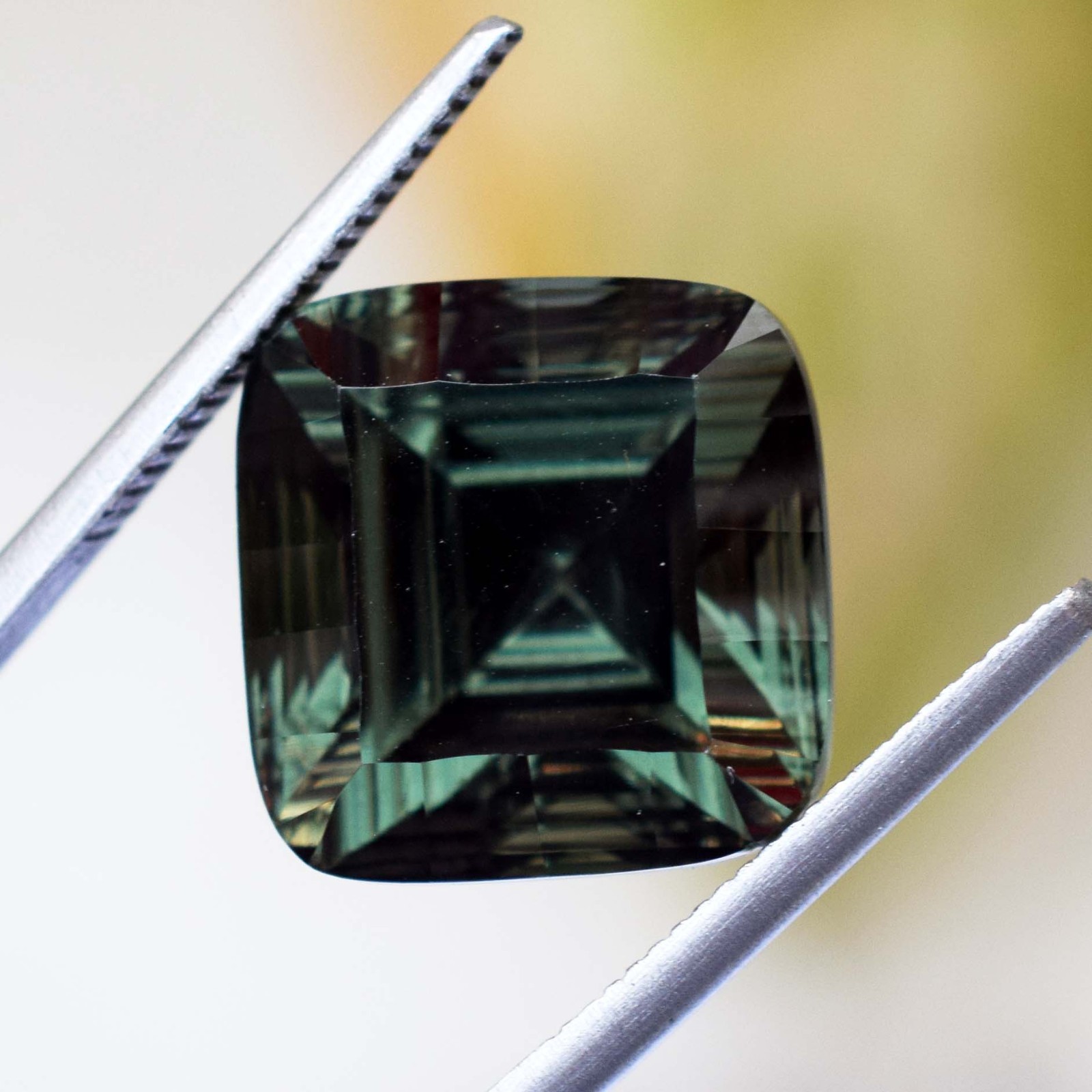 Rare 15 Carat Natural Ceylon Green Sapphire Octagon Cut Certified Loose Gemstone