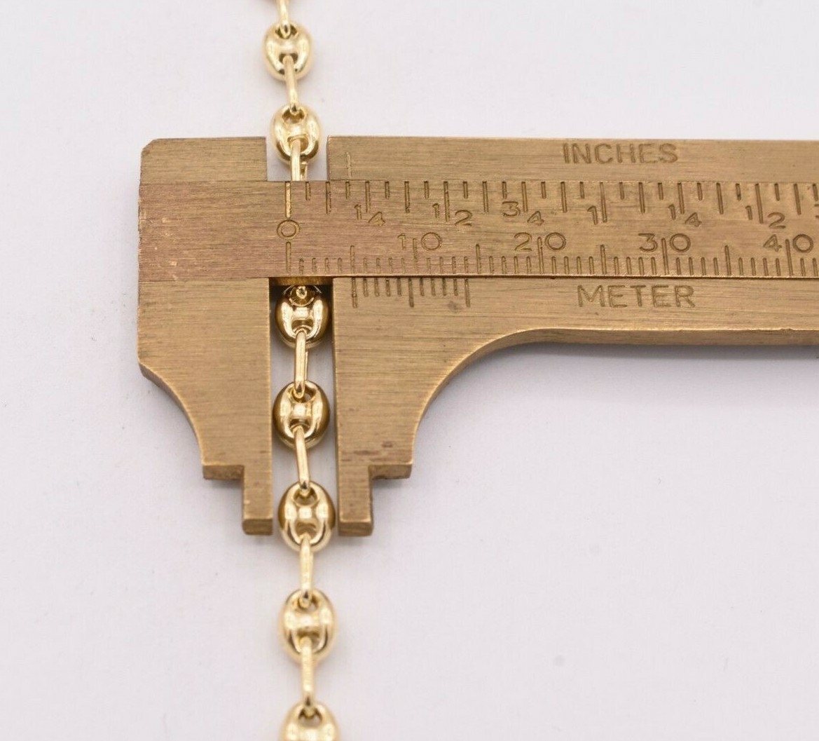 4.5mm Puffed Anchor Mariner Chain Necklace 14K Yellow Gold-Plated Silver 925