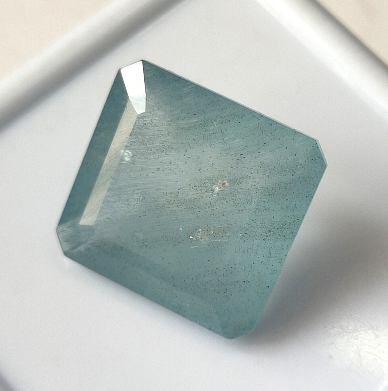 12.60 Carat Natural Blue Aquamarine 15.5X14.7 mm Octagon Cut Faceted Loose Stone