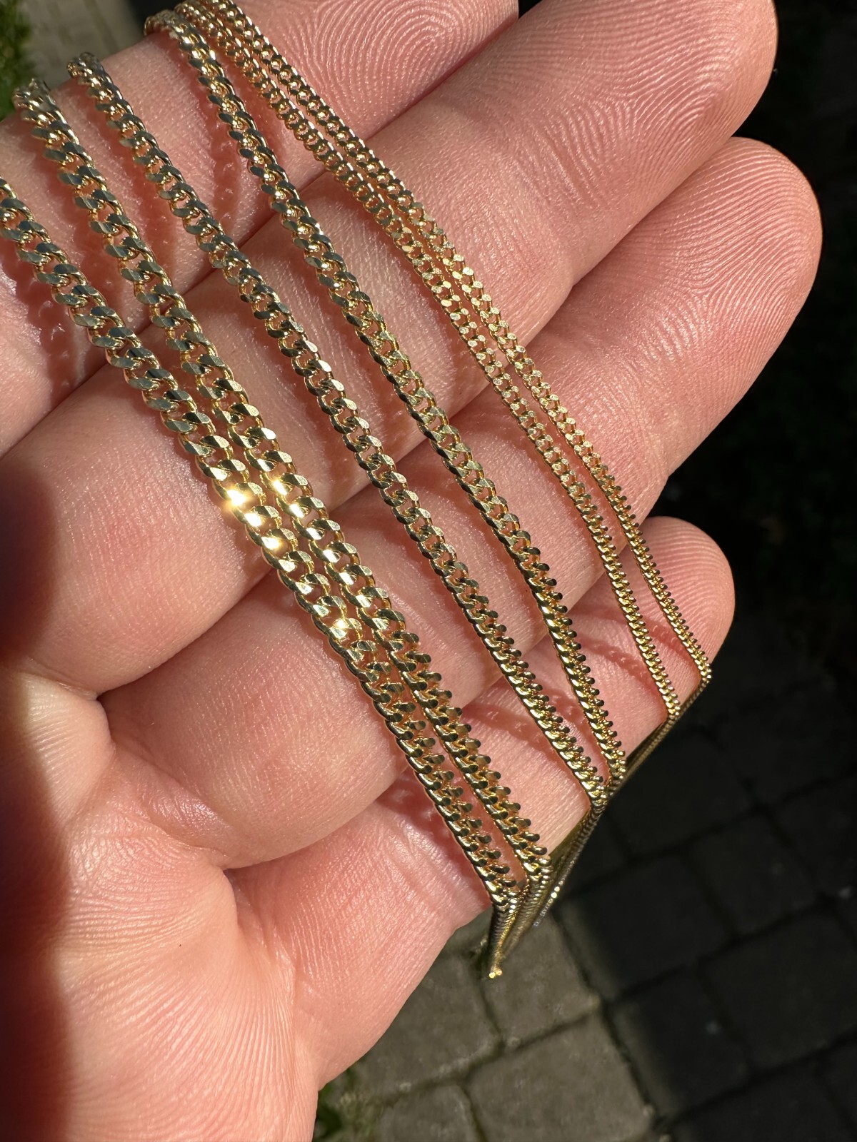 Men’s Ladies Solid 14k Yellow Gold Micro 1.5-3mm Miami Cuban Link Chain Necklace