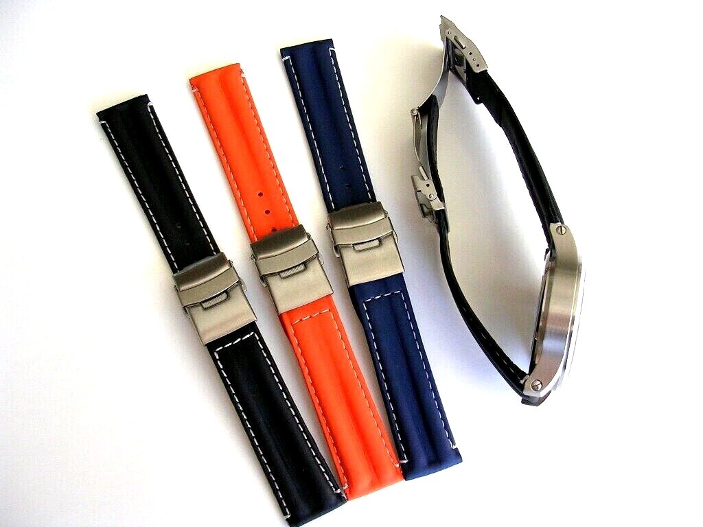 Silicon Rubber Sport racing deploy watchband Diver strap Dbl Lock IW SUISSE NATO