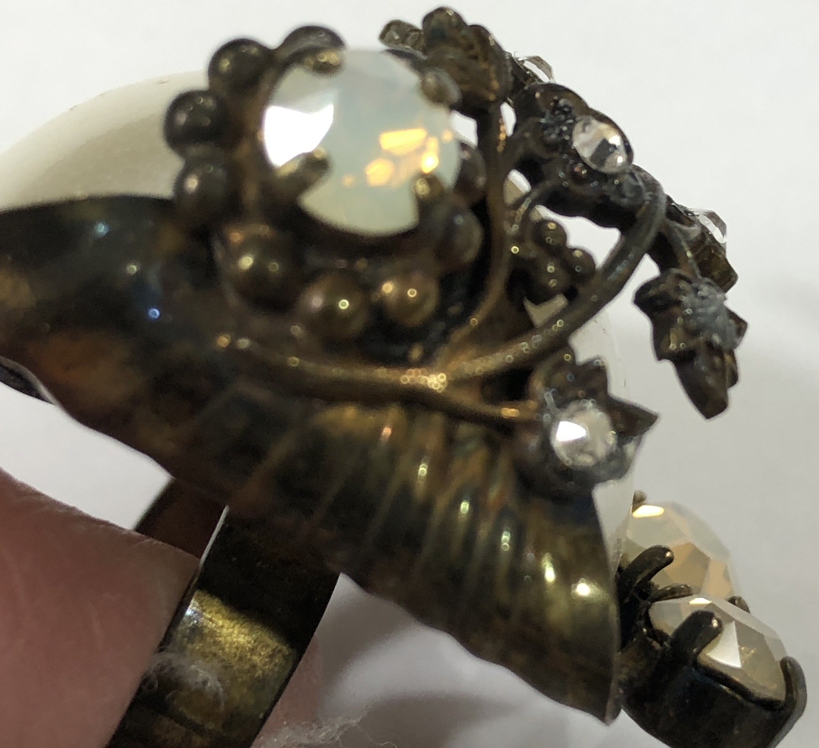 Dimitriadis Ring Art Wear Crystal Anthropologie Adjustable Size 6.5 to 7.5 – NWT