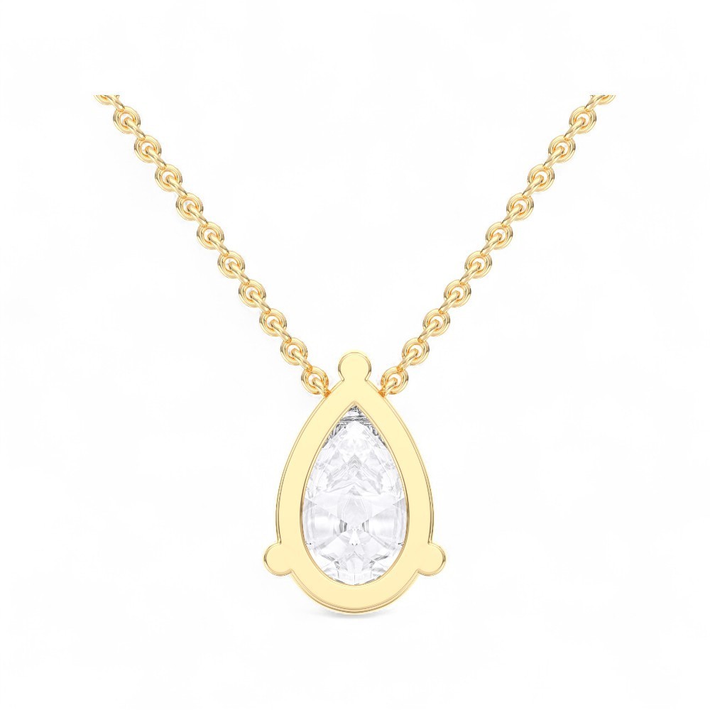 IGI Certified 1ct Pear Lab Created Grown Diamond Pendant Necklace 14k White Gold