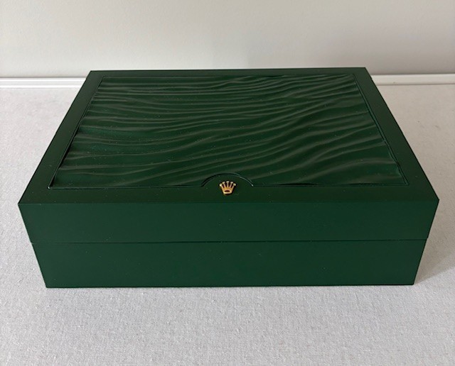 Rolex Green Leather Watch Case With Compartments (Incl. Original Box) 8x11x3.5
