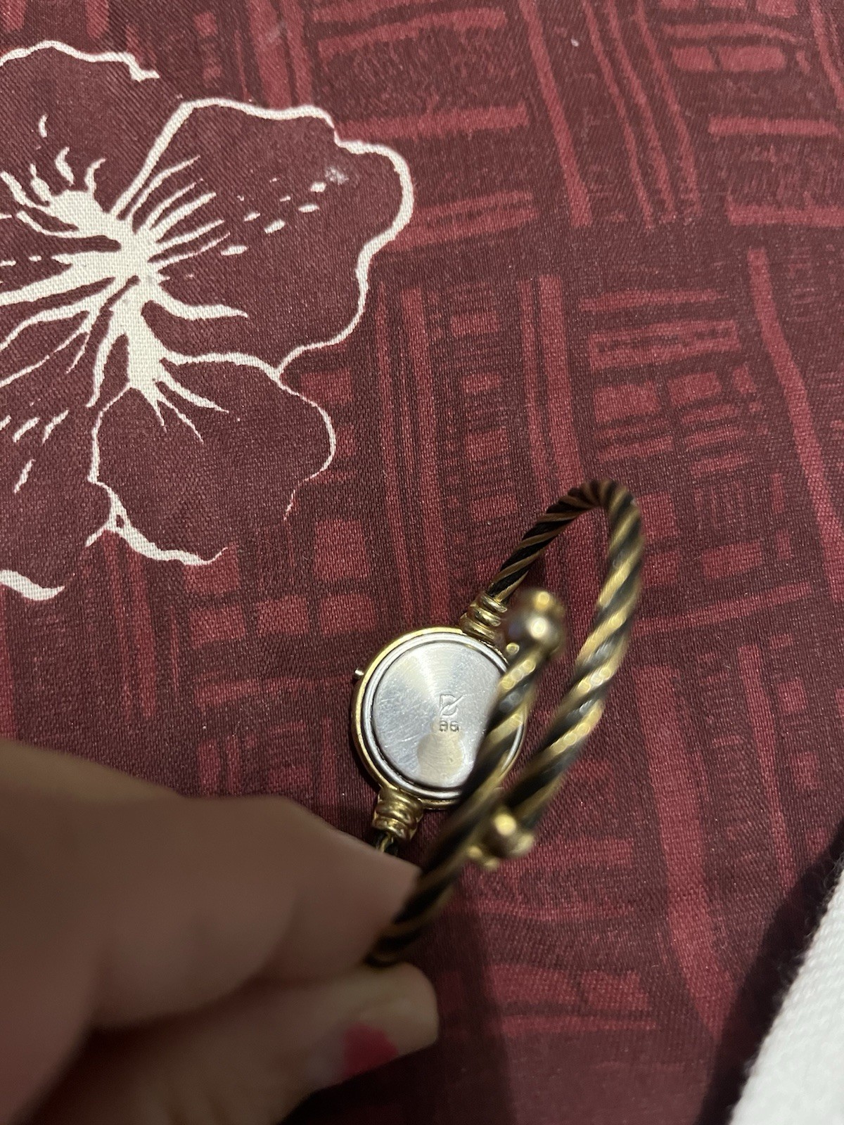 Lechame Quartz Women’s Gold Tone Digital LCD Bangle Bracelet Wristwatch Vintage