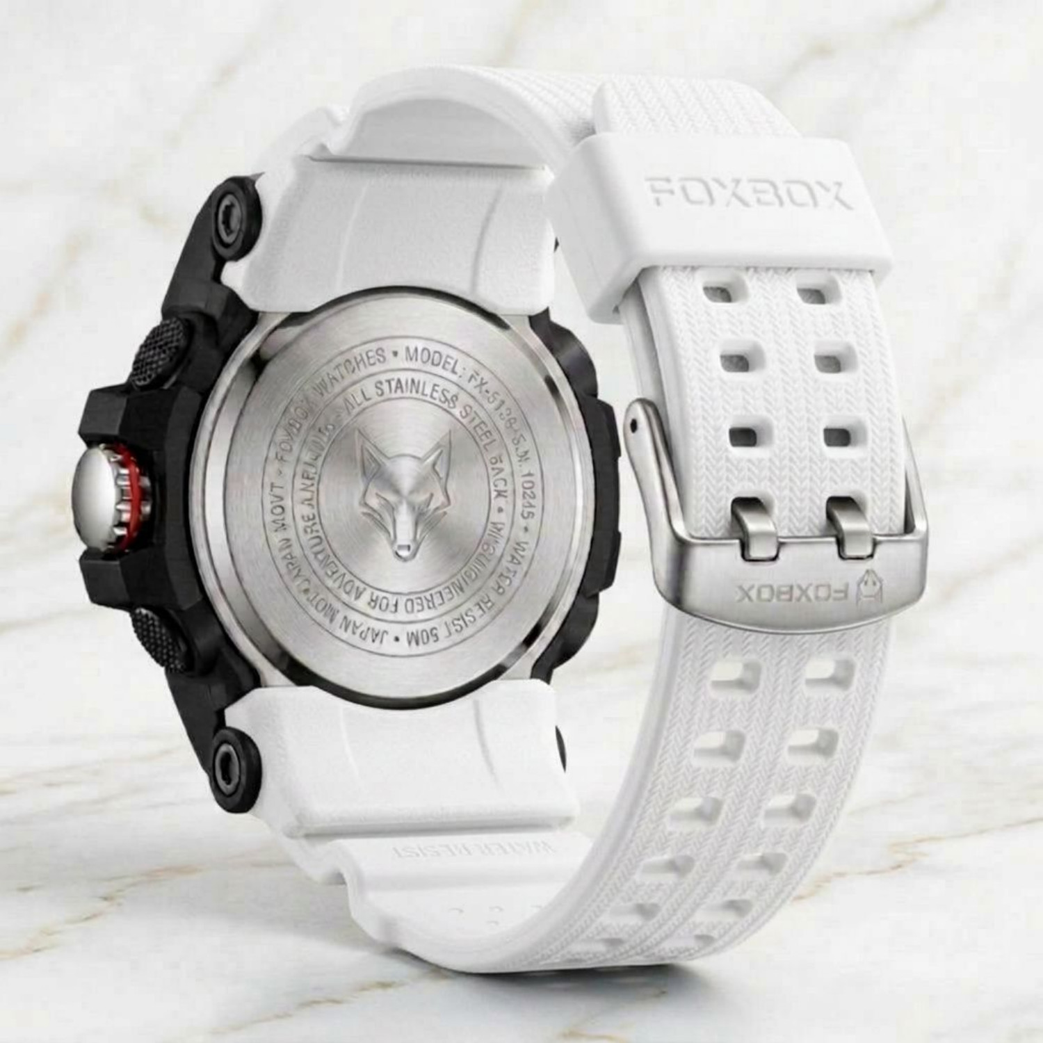 Men’s Watch Big Quartz Digital Analog Luminous Waterproof Watch Black White Dial