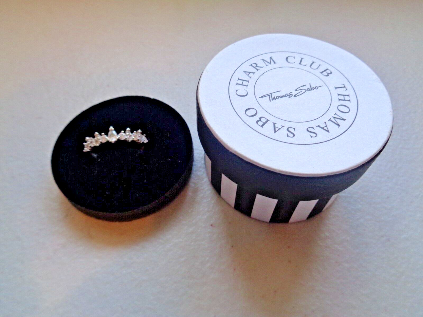 THOMAS SABO Silver Ring and 15x cz Stone Ring Size O Weight 2.3grams Used