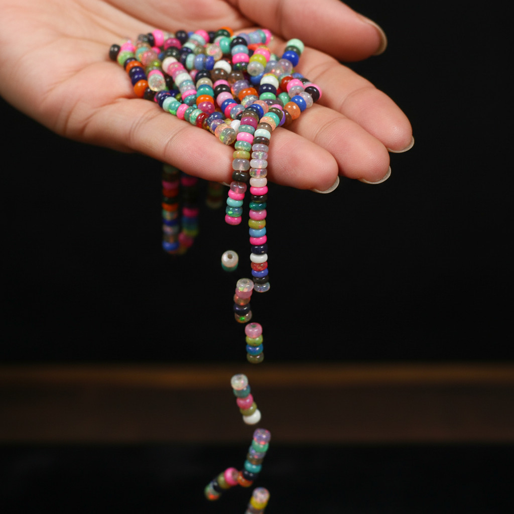 Multi Color Opal Beads Strand 4-5mm Rondelle Gemstone 16 Inch Jewelry Making