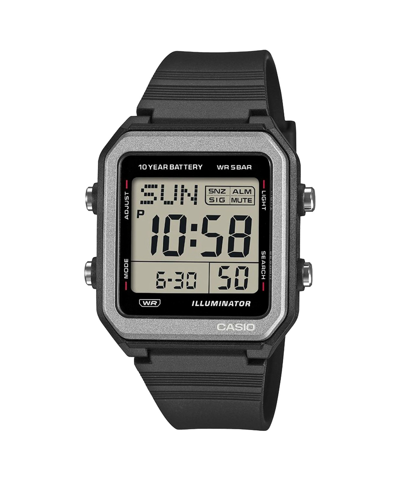 CASIO W-221H-1AJF Digital Watch Black 50M LED 10 Year Battery Japan Brand New