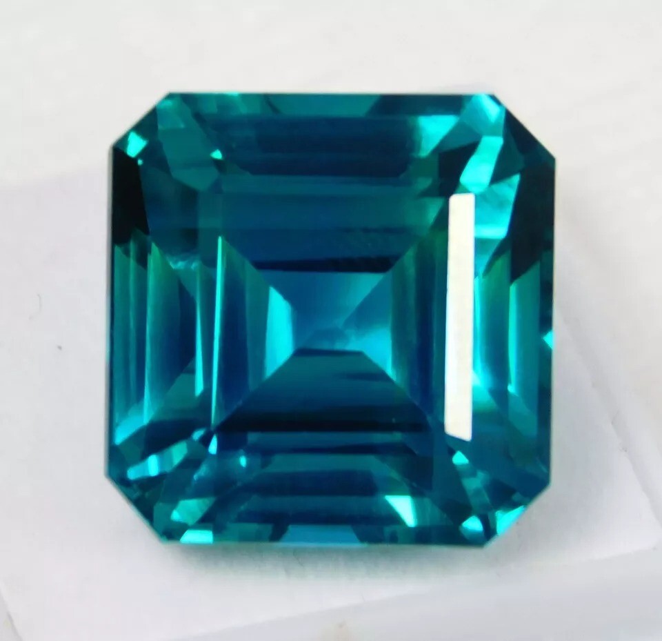Certified 10 Ct Natural Grandidierite Bluish Green Asscher Cut Loose Gemstone